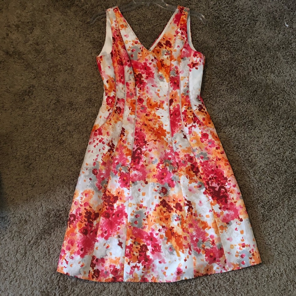 KATHERINE KELLY Red/Pink/White Floral Dress